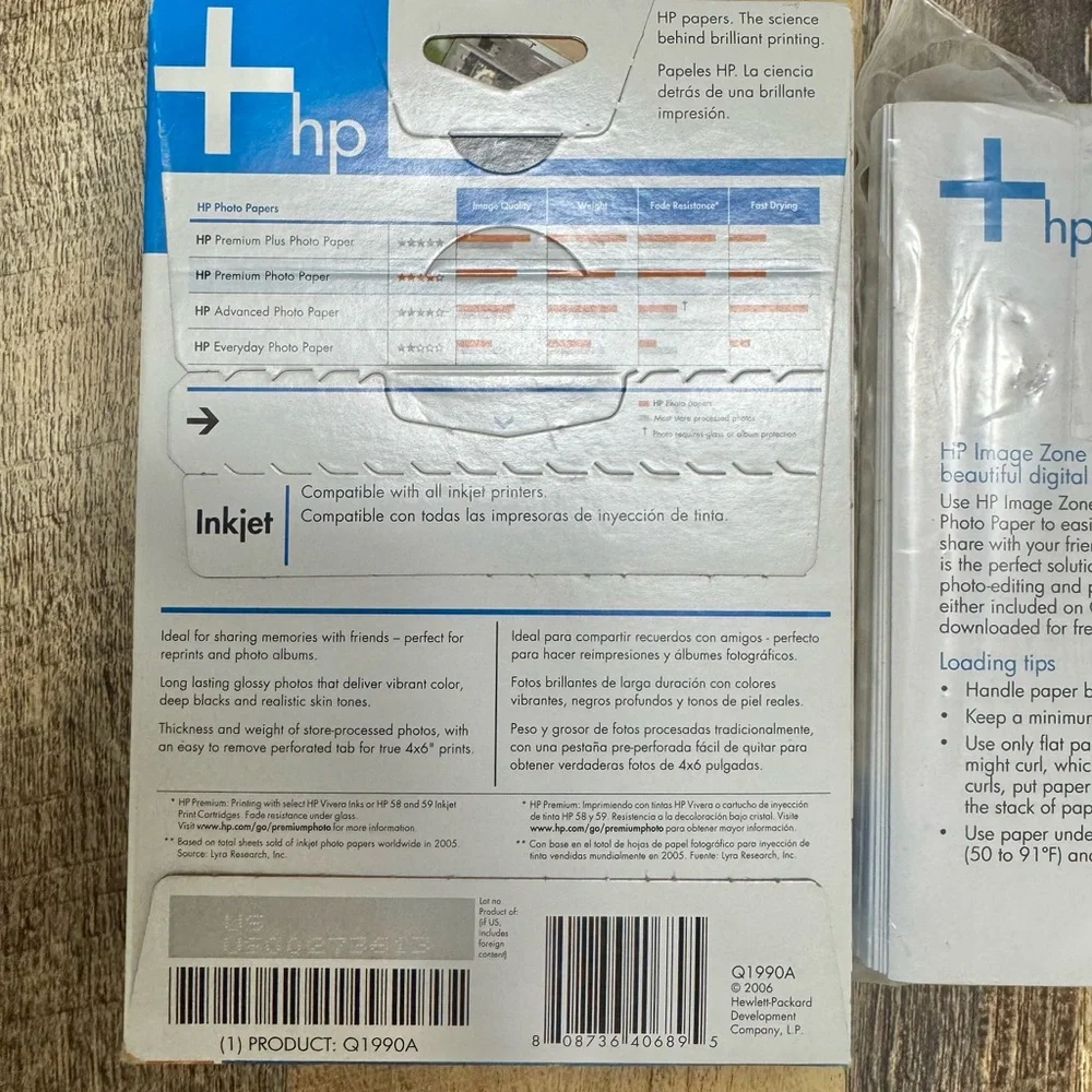 HP Photo Papers 4x6” LOT (3 Packages)